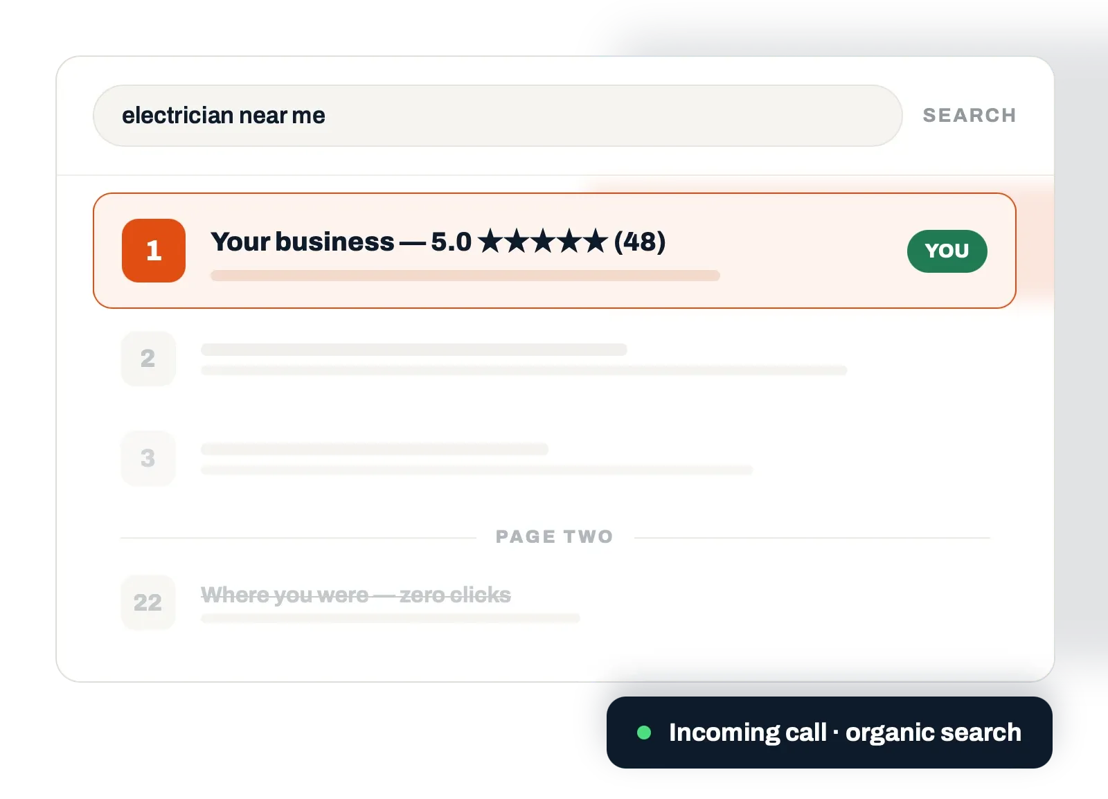SEO agency serving Grantham: local business ranked #1 on Google for 'boiler engineer near me', up from page two, driving organic calls via Design Lincs.
